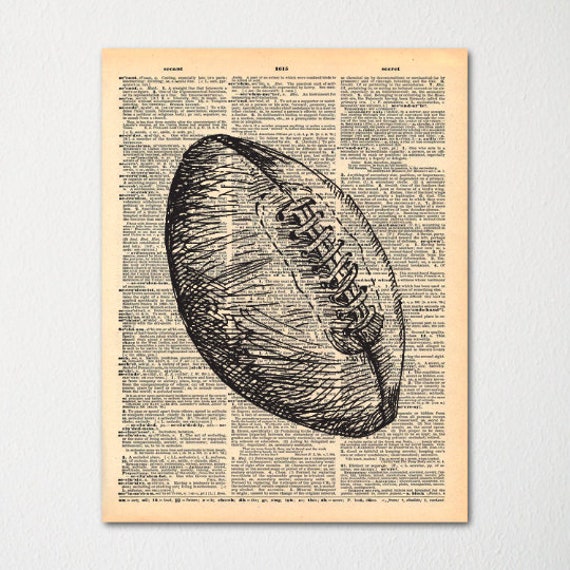 Football Dictionary Art Print/Vintage Paper
