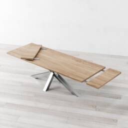 Diamond Extendable Natural Oak Dining Table - thumbnail 4