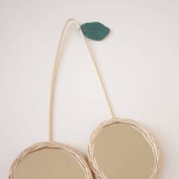 Small Cherry Rattan Mirror Children's & Baby's Bedroom Decoration - thumbnail 3