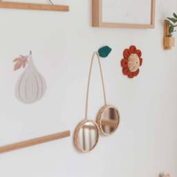 Small Cherry Rattan Mirror Children's & Baby's Bedroom Decoration