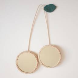 Small Cherry Rattan Mirror Children's & Baby's Bedroom Decoration - thumbnail 2