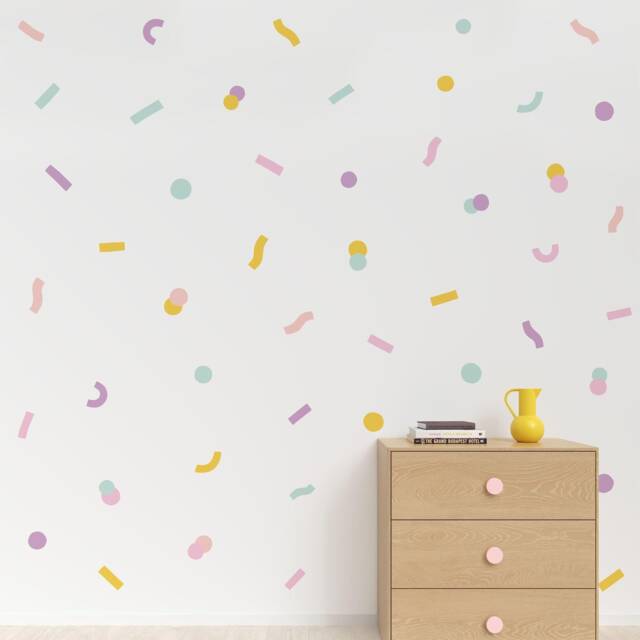 Colorful Confetti Wall Decals, Plastic-Free Wall Stickers - image 1