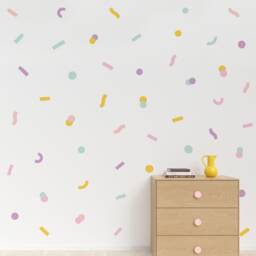 Colorful Confetti Wall Decals, Plastic-Free Wall Stickers - thumbnail 1