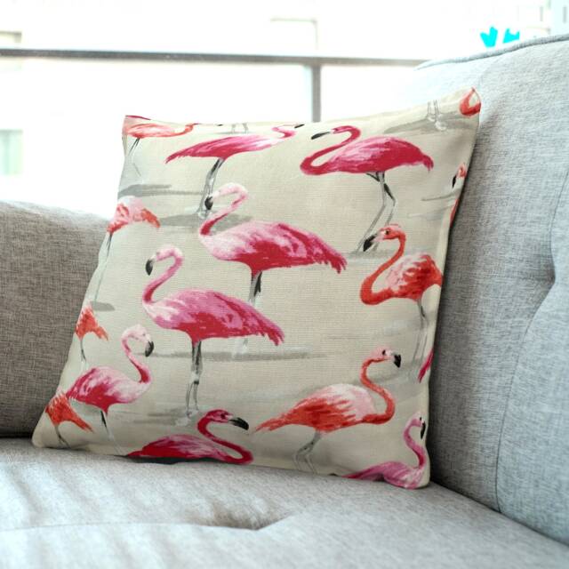 "Flamingo Watercolour Pink & Warm Grey Cushion Cover Throw Pillow. 16""/18""/20" - image 1