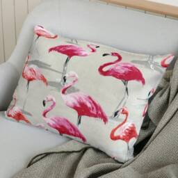 "Flamingo Watercolour Pink & Warm Grey Cushion Cover Throw Pillow. 16""/18""/20" - thumbnail 2