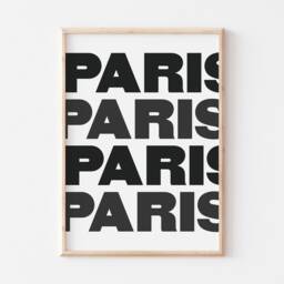 Paris Travel Print, Bright Coloured Poster, France Bold Typographic Art, Pink Green Wall Decor - thumbnail 3