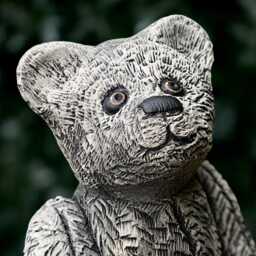 Concrete Teddy With Flower Pot Sculpture Outdoor Planter Statue Cement Plant Figure Garden Animal Decor Bear Lover Gift Handmade - thumbnail 2