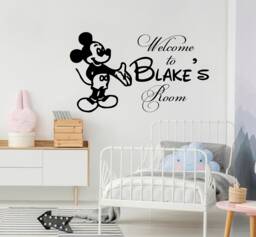 Name Wall Decals - Custom Mickey Mouse Kids Vinyl Sticker Boys Room Decor Decal Nursery Sm84 - thumbnail 1