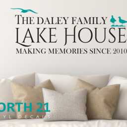 Lake House Family Name Wall Decal, Personalized Decor, Cottage Farmhouse Beach Decal - thumbnail 3