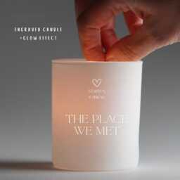 The Place We Met Candle-Personalised Couple Candle - Coordinates-Map Engraved Soy Wax Favour - Custom Names & Date - thumbnail 3