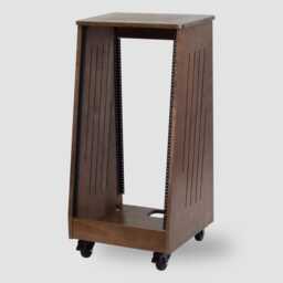 16U Slanted Wood Studio Rack - Floor Standing Birch Plywood Recording Made in Usa - thumbnail 2