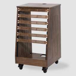 16U Slanted Wood Studio Rack - Floor Standing Birch Plywood Recording Made in Usa - thumbnail 1