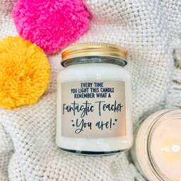Thank You Teacher Candle Scented Soy Wax Gift