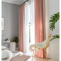 Pair Of Ballet Pink Curtains, Linen Blend Pink Drapery, Custom Curtains, Extra Long, Wide - thumbnail 4