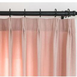 Pair Of Ballet Pink Curtains, Linen Blend Pink Drapery, Custom Curtains, Extra Long, Wide - thumbnail 2