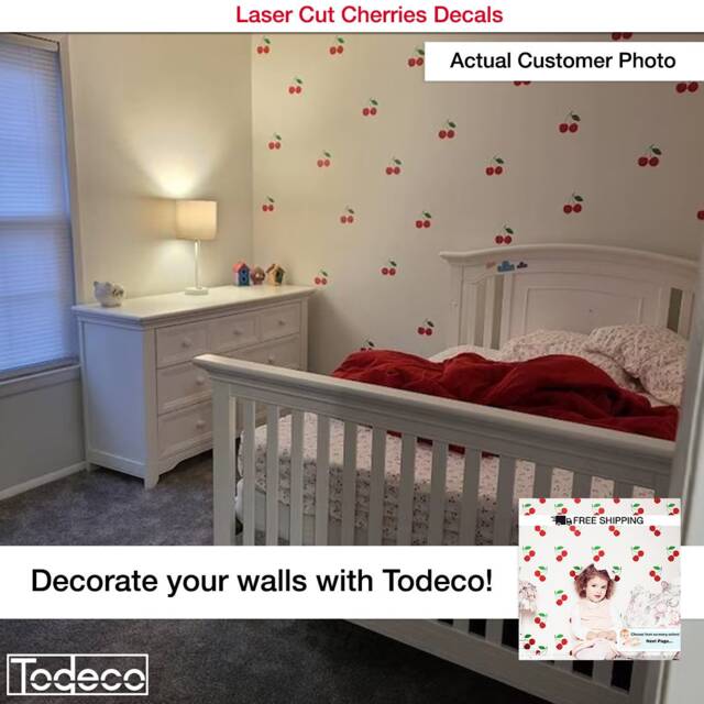 Cherry Wall Decals - Kids Room Removable Vinyl Stickers - image 1