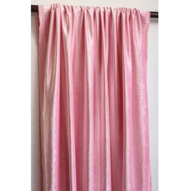 "Soft Pink Velvet Curtain 52""x84" - image 1