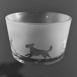 Irish Setter Bowl - Clear Glass Bowl With Irish Setter Frieze Design Gift Idea - thumbnail 3