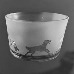 Irish Setter Bowl - Clear Glass Bowl With Irish Setter Frieze Design Gift Idea - thumbnail 2