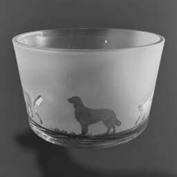 Irish Setter Bowl - Clear Glass Bowl With Irish Setter Frieze Design Gift Idea - thumbnail 4