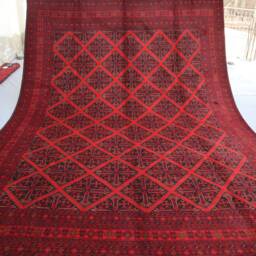 8'2x11'6 Red Area Rug - Afghan Khal Mohammadi Hand Knotted Veg Dyes Wool Oriental Geometric Patterns Turkmen Tribal Bedroom - thumbnail 4