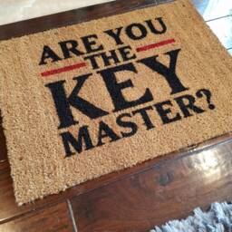 Are You The Keymaster? Funny Coir Doormat, Silly Entry Rug, Gift Idea - thumbnail 2