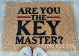 Are You The Keymaster? Funny Coir Doormat, Silly Entry Rug, Gift Idea - thumbnail 1