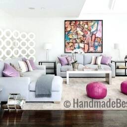 Handmade Pink Leather Moroccan Pouf Boho Ottoman Footstool - thumbnail 3