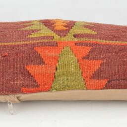"Kilim Pillow, Wool Kilim Cousin From Anatolia, 30x60 cm, 12""x24" - thumbnail 3