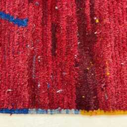 Handmade Moroccan Rug - Colorful Abstract Landscape Wool Carpet Boho Area - thumbnail 4