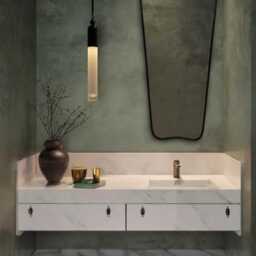 Wavy Mirror - Italian Style Brass Bathroom - thumbnail 2