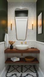 Wavy Mirror - Italian Style Brass Bathroom