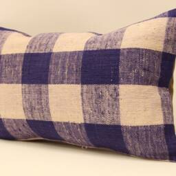 Vintage Turkish Kilim Lumbar Pillow Cover - 12x20 - thumbnail 3