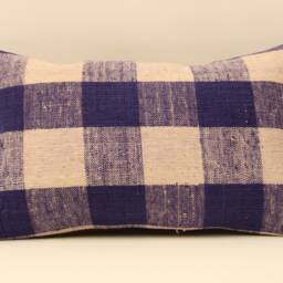 Vintage Turkish Kilim Lumbar Pillow Cover - 12x20 - thumbnail 2