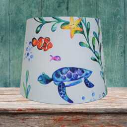 Under The Sea Lampshade For Ceiling & Table Lamps, Kids Nautical Ocean Drum Light Shade - thumbnail 3