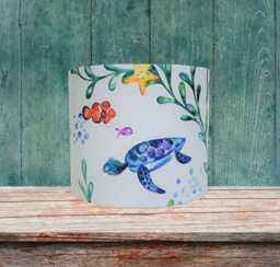 Under The Sea Lampshade For Ceiling & Table Lamps, Kids Nautical Ocean Drum Light Shade - thumbnail 1
