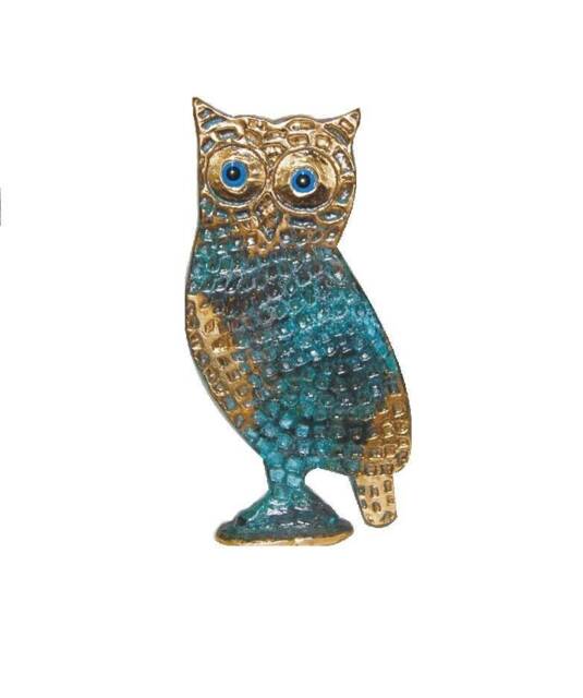 Handmade Bronze Owl Statue - Athena Sculpture, Ancient Greek Symbol Of Wisdom, Mythology Decor, Unique Gift - image 1