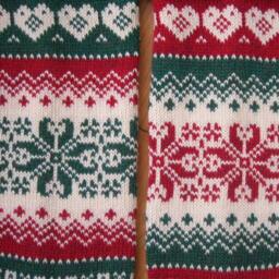 A Personalized Christmas Stocking, Woven Hearts, Red Or Green Cuff Color - thumbnail 2