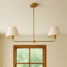 Mid Century Chandelier Light - Modern Lighting Brass Sputnik Fixture Pendant Lamp Shade