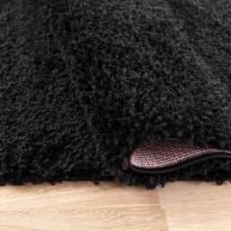 Modern Living Room Plain Shaggy Area Rugs Black - thumbnail 3