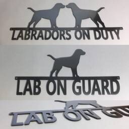 Labradors On Duty - Lab Guard Metal Fence/Wall Art Sign - thumbnail 3