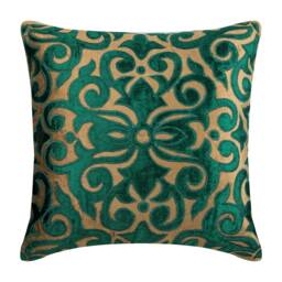 "Decorative Peacock Green Throw Pillow Cover Custom 16""x16" - thumbnail 1