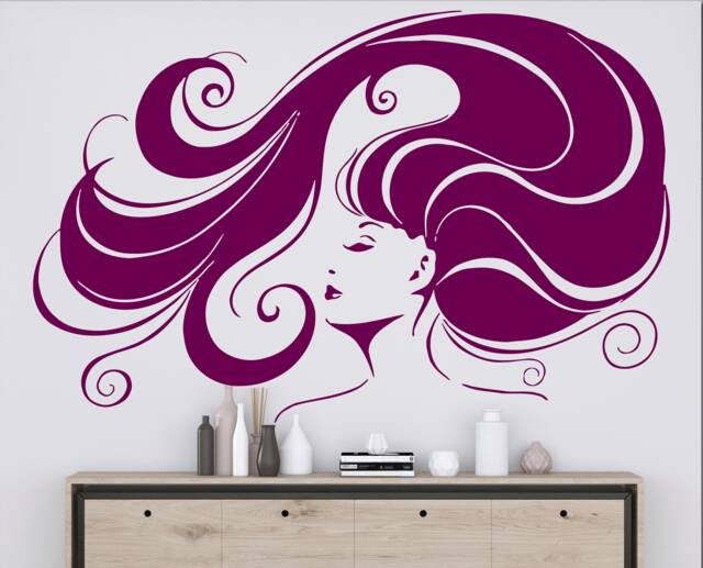 Woman Hair Salon Wall Decal Beauty Decor 2900 - image 1