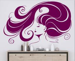 Woman Hair Salon Wall Decal Beauty Decor 2900 - thumbnail 1