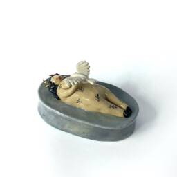 Ceramic Jewelry Box, Pagan Goddesses, Deities & Demigods, Goddess Sculpture, Devil Wit Bird, Holistic Healing, Spiritual Decor - thumbnail 2