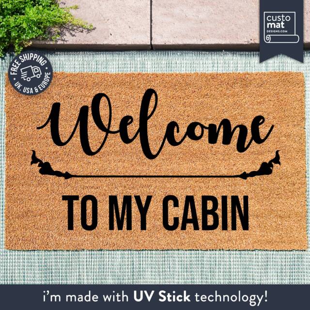 Welcome Doormat - Write What You Want Customizable Text Coconut Coir - image 1