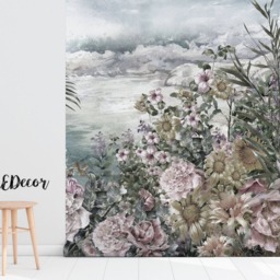 Watercolor Meadow Painting Removable Wallpaper, Peel & Stick, Self Adhesive, Wall Decal, Covering, Mural, Decor #80 - thumbnail 2