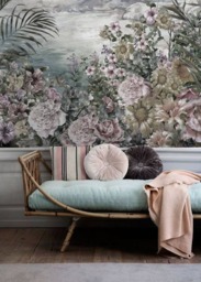 Watercolor Meadow Painting Removable Wallpaper, Peel & Stick, Self Adhesive, Wall Decal, Covering, Mural, Decor #80 - thumbnail 1