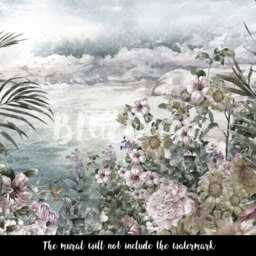 Watercolor Meadow Painting Removable Wallpaper, Peel & Stick, Self Adhesive, Wall Decal, Covering, Mural, Decor #80 - thumbnail 3