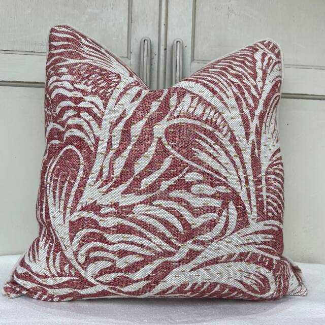 Cushions Made in Fermoie Savernake Linen Cushion Cover Burgundy Red Designer Pillow - image 1
